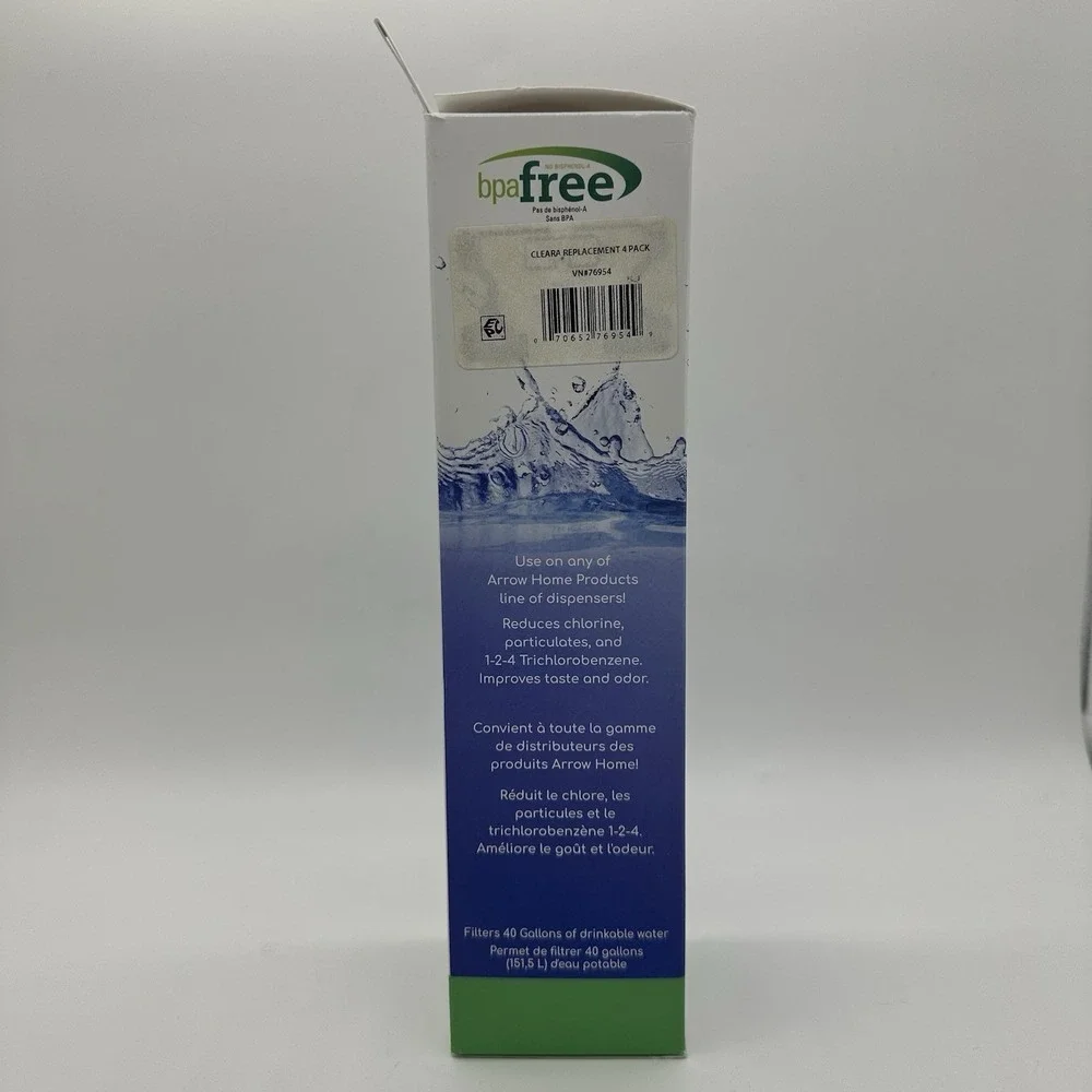Arrow Cleara Water Filter Refill 4 Pack Replacement Filters BPA Free USA Made